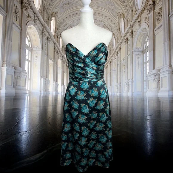 Betsey Johnson | Dresses | Vintage 9s Betsey Johnson Strapless Floral Silk  Dress Size 6 Nwt